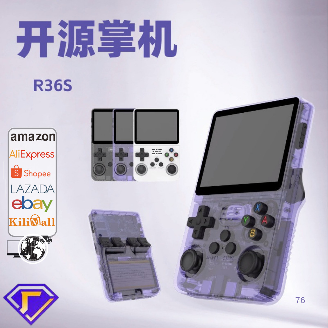 新款开源R36掌上游戏机复古GBA街机3DLinux系统高清大屏PS街机